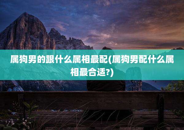 属狗男的跟什么属相最配(属狗男配什么属相最合适?)
