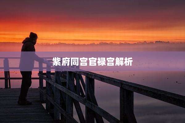 紫府同宫官禄宫解析