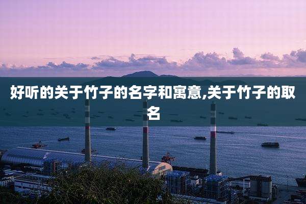 好听的关于竹子的名字和寓意,关于竹子的取名