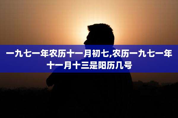 一九七一年农历十一月初七,农历一九七一年十一月十三是阳历几号