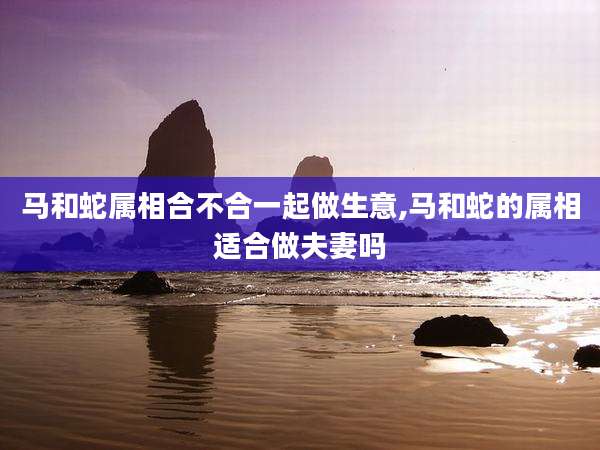 马和蛇属相合不合一起做生意,马和蛇的属相适合做夫妻吗