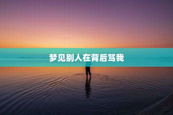 梦见别人在背后骂我