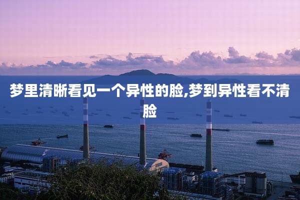 梦里清晰看见一个异性的脸,梦到异性看不清脸