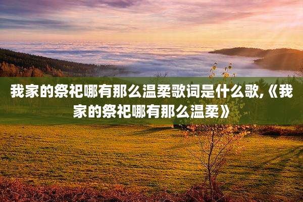 我家的祭祀哪有那么温柔歌词是什么歌,《我家的祭祀哪有那么温柔》