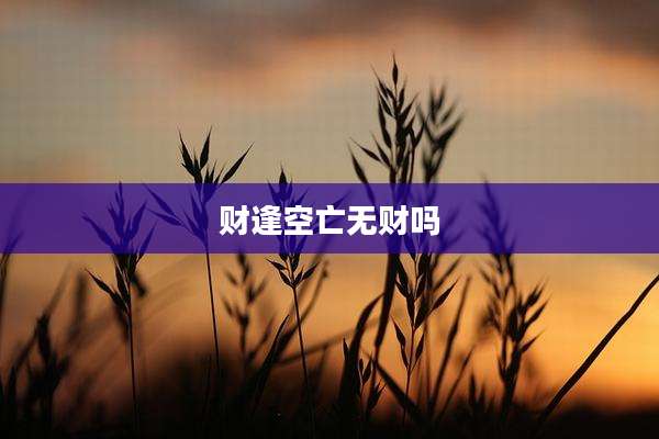 财逢空亡无财吗