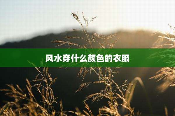 风水穿什么颜色的衣服
