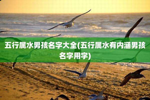 五行属水男孩名字大全(五行属水有内涵男孩名字用字)