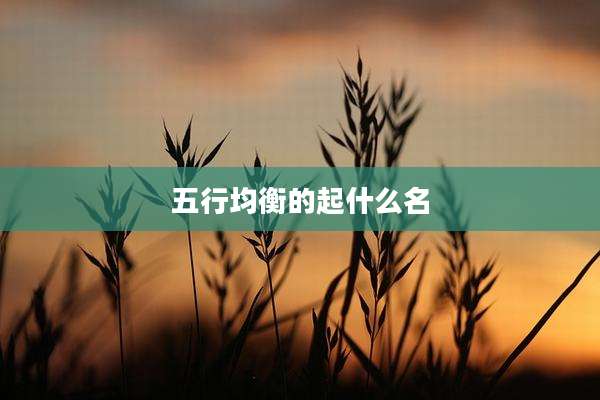 五行均衡的起什么名