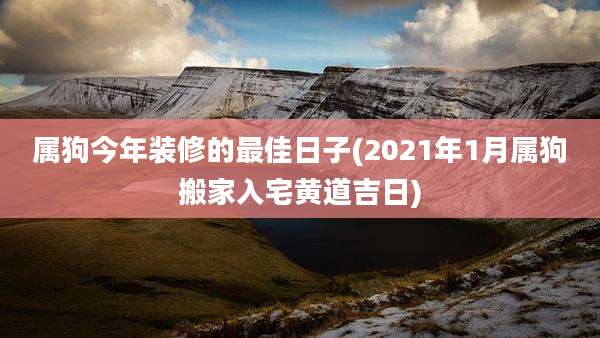 属狗今年装修的最佳日子(2021年1月属狗搬家入宅黄道吉日)