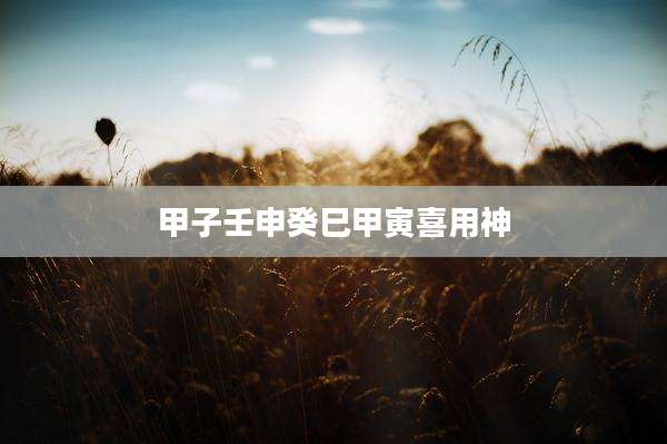 甲子壬申癸巳甲寅喜用神