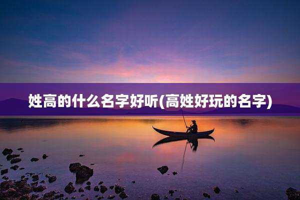 姓高的什么名字好听(高姓好玩的名字)