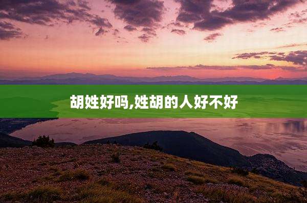 胡姓好吗,姓胡的人好不好