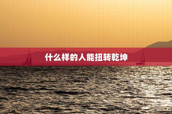 什么样的人能扭转乾坤