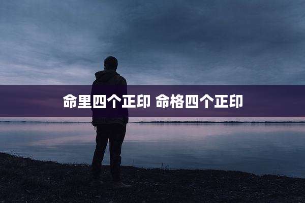 命里四个正印 命格四个正印