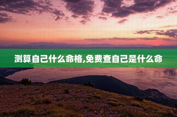 测算自己什么命格,免费查自己是什么命