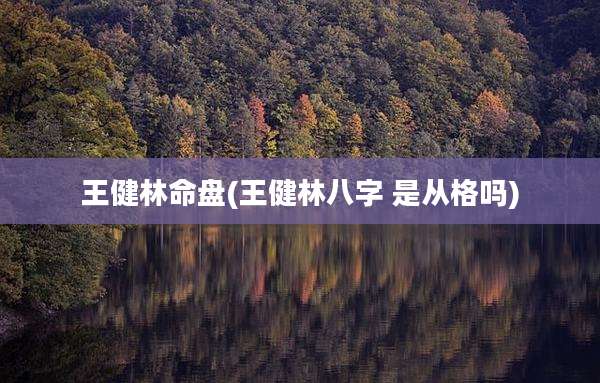 王健林命盘(王健林八字 是从格吗)