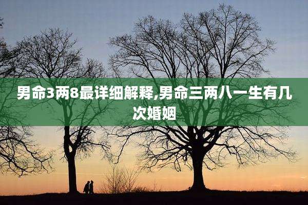 男命3两8最详细解释,男命三两八一生有几次婚姻