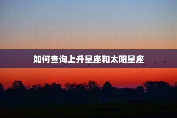 如何查询上升星座和太阳星座