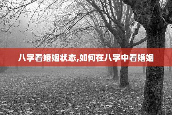 八字看婚姻状态,如何在八字中看婚姻