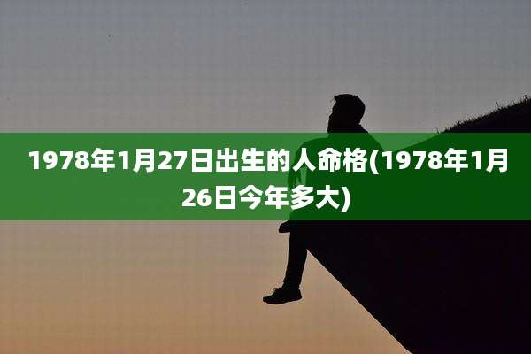 1978年1月27日出生的人命格(1978年1月26日今年多大)