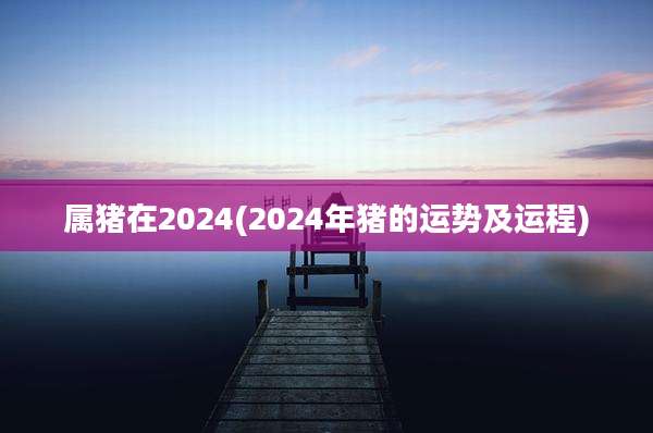 属猪在2024(2024年猪的运势及运程)