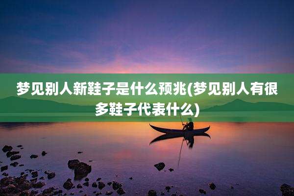 梦见别人新鞋子是什么预兆(梦见别人有很多鞋子代表什么)