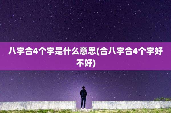 八字合4个字是什么意思(合八字合4个字好不好)