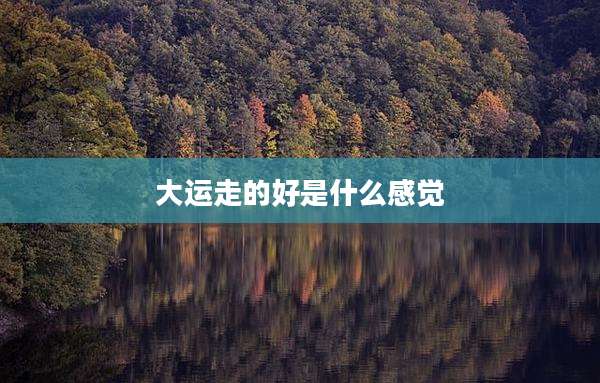 大运走的好是什么感觉