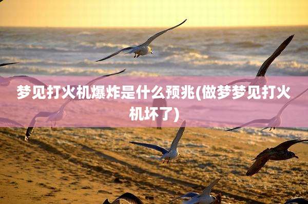 梦见打火机爆炸是什么预兆(做梦梦见打火机坏了)