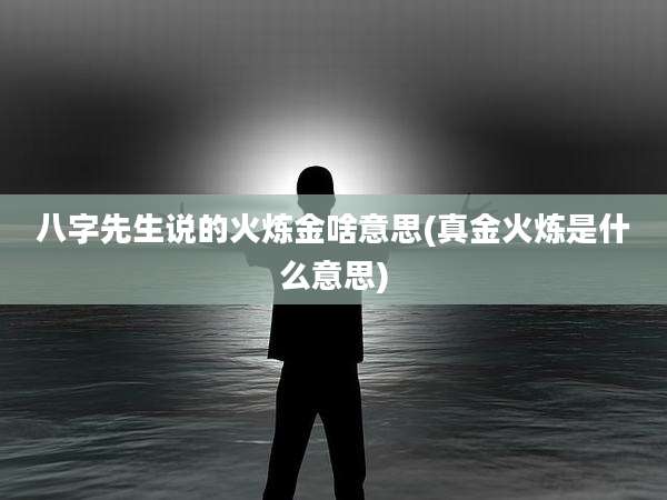 八字先生说的火炼金啥意思(真金火炼是什么意思)