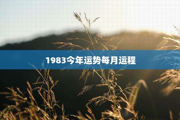 1983今年运势每月运程