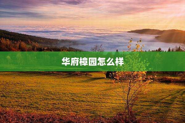 华府樟园怎么样
