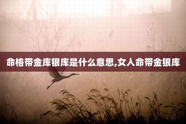 命格带金库银库是什么意思,女人命带金银库