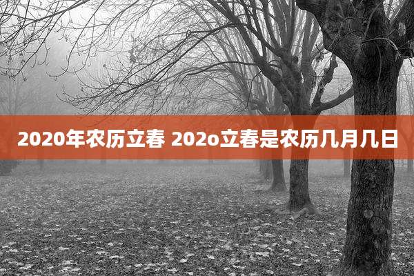 2020年农历立春 202o立春是农历几月几日