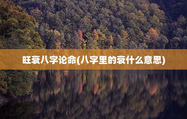 旺衰八字论命(八字里的衰什么意思)