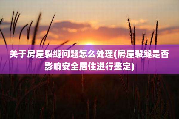 关于房屋裂缝问题怎么处理(房屋裂缝是否影响安全居住进行鉴定)