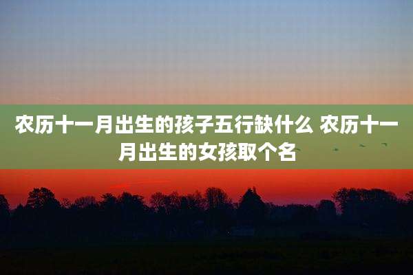 农历十一月出生的孩子五行缺什么 农历十一月出生的女孩取个名
