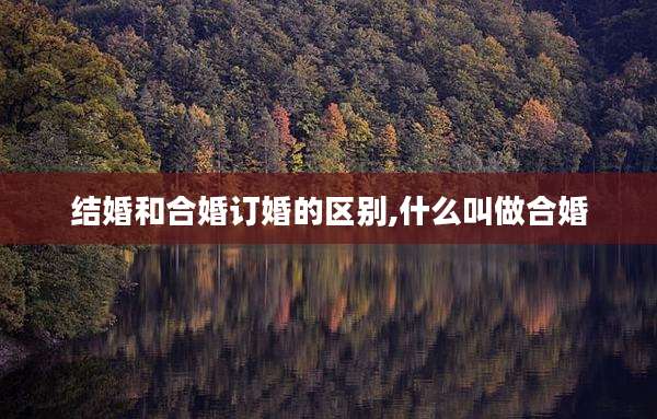 结婚和合婚订婚的区别,什么叫做合婚