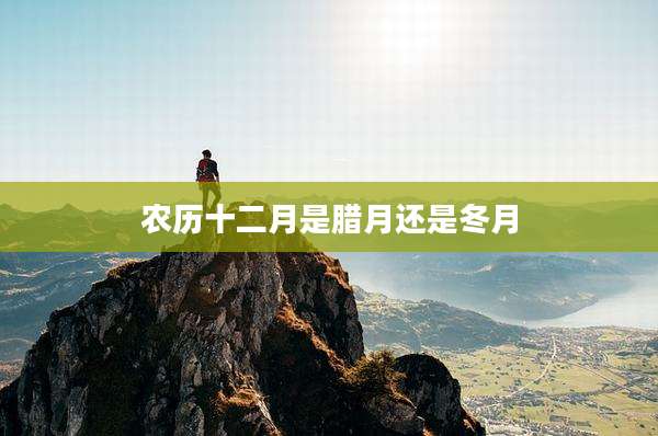 农历十二月是腊月还是冬月