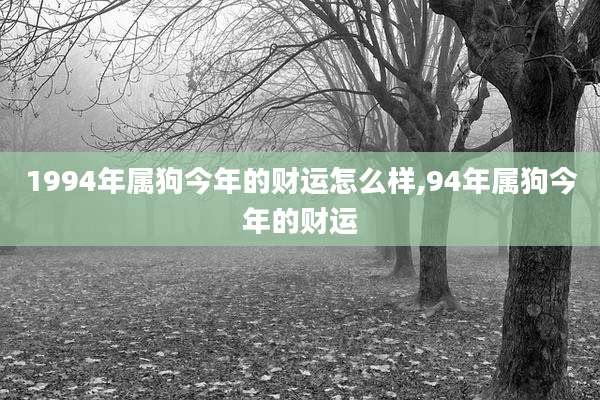 1994年属狗今年的财运怎么样,94年属狗今年的财运