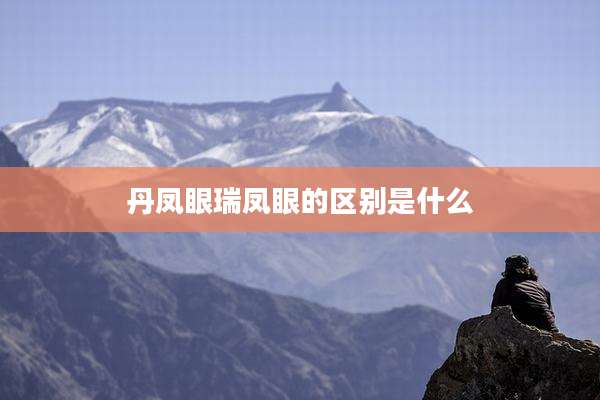 丹凤眼瑞凤眼的区别是什么
