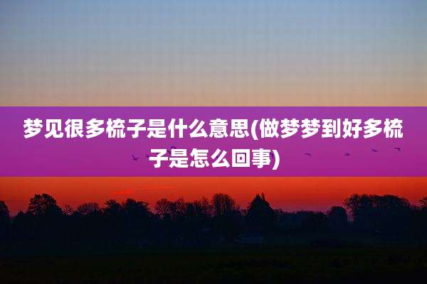 梦见很多梳子是什么意思(做梦梦到好多梳子是怎么回事)