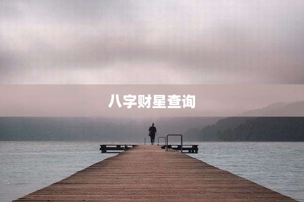 八字财星查询