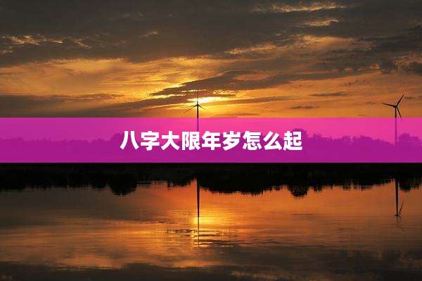 八字大限年岁怎么起