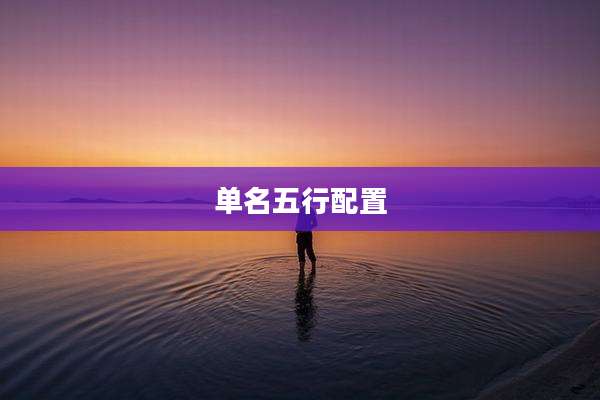 单名五行配置