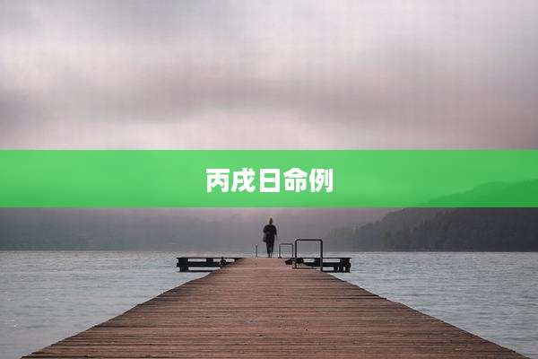 丙戌日命例