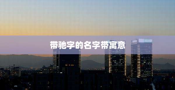 带驰字的名字带寓意