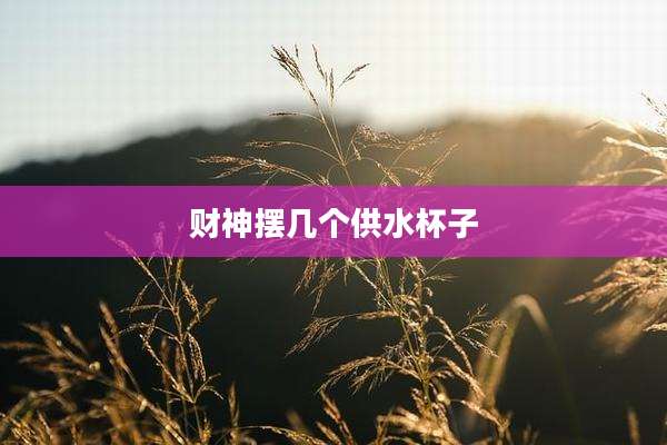 财神摆几个供水杯子