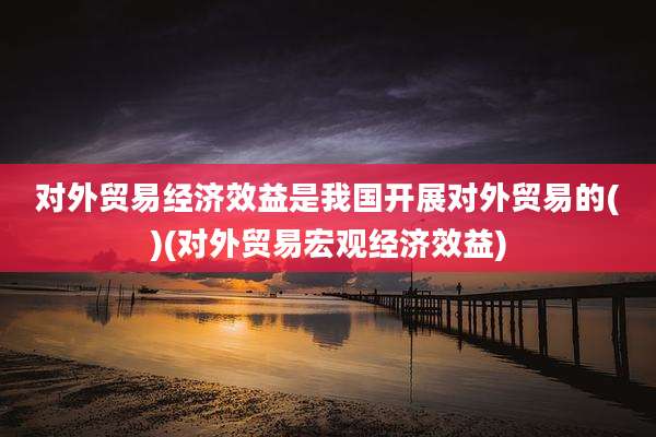 对外贸易经济效益是我国开展对外贸易的()(对外贸易宏观经济效益)