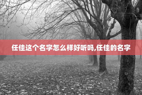 任佳这个名字怎么样好听吗,任佳的名字